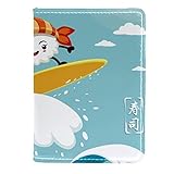 VAPOKF Sushi Sommer Surfen Reisepasshülle Reisebrieftasche Leder Kartenetui, multi,...