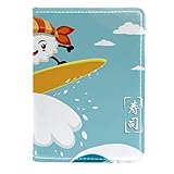 VAPOKF Sushi Sommer Surfen Reisepasshülle Reisebrieftasche Leder Kartenetui, multi,...