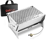 ovicue Grill groß L | Mobiler Steck-Gasgrill – Tragbarer Edelstahlgrill mit Stecksystem...