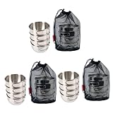 Yardwe 3 Sets Picknick Kombinationsgeschirr Wasserflasche Outdoor Edelstahl