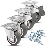 Yonality 4 stück möbelrollen 50 mm, 2 mit bremsen und 2 ohne, 360-grad lenkrollen...