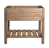 mgc24 Hochbeet Massiv S - Kiefernholz Braun rechteckig für Garten/Terrasse/Balkon - 79 x...