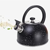 Gohytal Moderne Wasserkessel Induktion, 2.5L Edelstahl Pfeifkessel Schwarz...