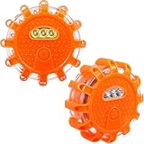 2 Stück LED Warnleuchte, Rundumleuchte LED Warnblinkleuchte mit Magnet und...