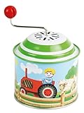 LENA 52760 tin Toys Musikdrehdose Bauernhof, Musikdose ca. 10,5 x 7,5 cm, Blechdrehdose...