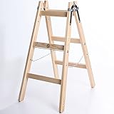 Holzleiter Premium 2x3 Stufen Zweiseitige Klappleiter Leiter Haushaltsleiter...