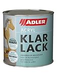 ADLER Acryl Klarlack Matt 125 ml - Acryllack mit Grundierwirkung, Grund- und Decklack für...