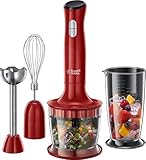 Russell Hobbs Stabmixer [3-in-1: Pürierstab/Zerkleinerer, Mixer- & Schneebesenaufsatz]...