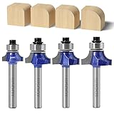 WSOOX 4 Stück Abrundfräser Standard Fräser Set für Holz mit 6mm Schaft, Fräser für...