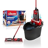 Vileda Ultramax 2in1 Bodenwischer Komplett Set, Wischmopp mit Stiel, Mikrofaserbezug und...
