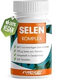 Selen hochdosiert 365x Selen 200µg Tabletten - Selen Komplex aus 3 hochwertigen...