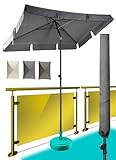 Menz Sonnenschirm, inkl. Sonnenschirmhülle - UPF 50+ Sonnenschirm rechteckig 200 x 125...
