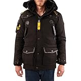 Geographical Norway Herren Winterjacke Jacke Parka Kunstfellkragen H-259...
