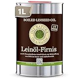 OLI-NATURA Leinöl-Firnis, biologischer Holzschutz, lebensmittelecht-zertifiziert, 1L,...