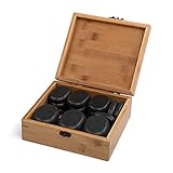 WellTouch Hot Stone Massage Steine Set | 18 Steine | Heiße Massagesteine aus Basalt | Mit...