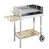 GLÜHZONE HKG 500, Grill XXL Edelstahl Grillwagen, Holzkohlegrill fahrbar mit...