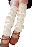 VUCDXOP Damen Langer Beinwärmer Frauen Mädchen Winter Crochet Stricken Stulpen...