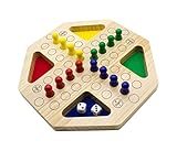GICO Holz Ludo Spiel XL - das Brettspiel für die ganze Familie, stabile Ausführung....
