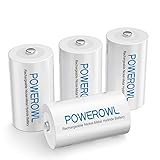 POWEROWL C Baby Akku 1.2V 5000mAh NI-MH Akku C Wiederaufladbar Batterien...