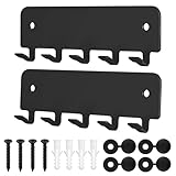 Schlüsselbrett mit 5 Haken, Schlüsselhalter Wandhaken, Metall Schlüsselhaken,...