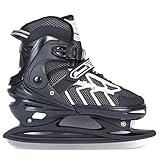 Verstellbar Eishockey Schlittschuhe für Herren Damen Erwachsene Kinder, Edelstahl Ice...