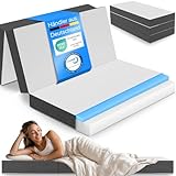 ELONEO Premium Visco Klappmatratze 140x200 cm, extra hoch 15 cm, Gästematratze...