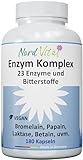Enzym Komplex mit 23 aktiven Inhaltsstoffen - 180 magensaftresistente Kapseln -...