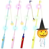 Laternenstab mit LED, LED Laternenstab Elektrisch für St Martin Halloween 4er...