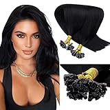 LaaVoo Extensions Echthaar Bondings Schwarz Echthaar Extensions Bondings 1g/s...