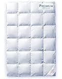 Aura® Luxus Daunendecke 135 x 200 cm extra warm | Premium 90% weißen Daunen,...