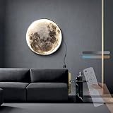 TZSMUM Innen Dimmbar Wandleuchte mit Fernbedienung Wandlampe Modern LED Mond...