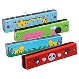 Vesdrtyr Kindermundharmonika Mundharmonikahalter Mundharmonika 4er Pack Diatonische...