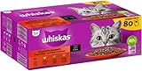 WHISKAS® Multipack Portionsbeutel 1+ Klassische Auswahl 4 Varietäten Rind, Huhn, Lamm,...