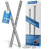 LIVING TEC® Schubladenschienen 246mm x 17mm Nut - 1Paar Gleitschiene inkl....