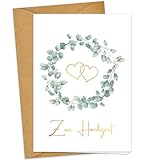 JOYEASE Premium Hochzeitskarte mit Umschlag aus Kraftpapier - Karte Hochzeit mit...