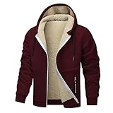 EMATOP Wintermantel Herren Warme Langarm Parka Jacke Outdoor Gefüttert Fleecejacke mit...