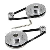 Zeberoxyz 2 Stück Set GT2 Synchronrad 20&80 Zähne 10mm Bohrung Aluminium...