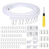 FINDIR 5 Meter Biegbar Deckenvorhangschiene Flexible Decken-Vorhangschiene Gardinenschiene...