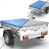 Tarpofix® Anhängerplane Flachplane 209x115x10 cm inkl. Planenseil - ECHTES PVC...
