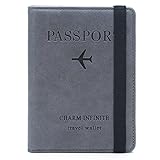 SOONHUA Passport Holder Cover PU Leder Reise Wallet Case Organizer RFID Blocking PU Leder...
