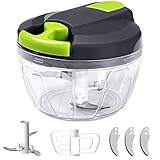 SOMLAW Zwiebelschneider Manuell, 520ml Zwiebel Zerkleinere mit 6 Klingen und 1 Mixer,...