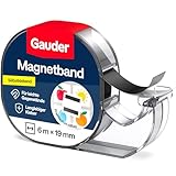 GAUDER Magnetband im Spender - Selbstklebender Magnetstreifen im Abroller für leichte...