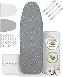 lamodo® - Bügelbrettbezug 120x40 für Dampfbügeleisen aus 100% Baumwolle mit...