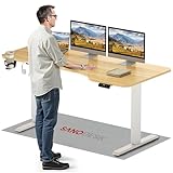 SANODESK Elektrischer Höhenverstellbarer Schreibtisch L-förmiger Schreibtisch...