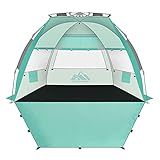 HIHIYO Pop-Up-Strandzelt, Sonnenschutz für 4–5 Personen, Deluxe-Strandschatten mit...