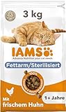 IAMS Sterilised Katzenfutter trocken mit Huhn - Trockenfutter für sterilisierte...