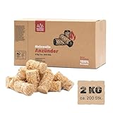 Heumüller Holzwolle 2 kg (ca. 200 Stück) Holzwolle-Anzünder Kaminanzünder I...