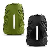 LAMA 2 Stück Rucksack Regenschutz wasserdichte Schulranzen Regenhülle mit Reflexstreifen...