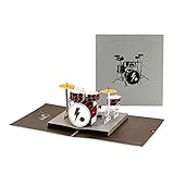 Karte für Geburtstag,3D Schlagzeug Pop-Up Karte für Geburtstag, Abschlussfeier,...