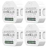 4 Stück Rolladenschalter, Wlan Rolladenschalter Modul mit Prozentfunktion Smart Home...